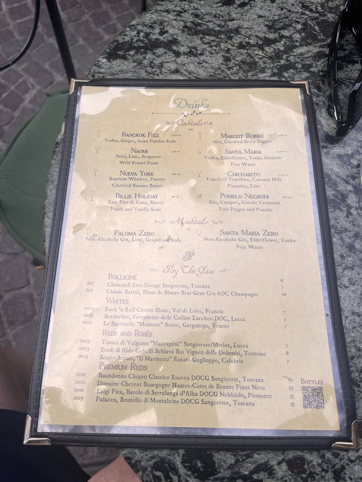 Menu di Vinarkia 