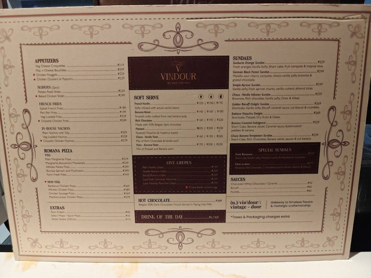 Vindour Madhapur menu