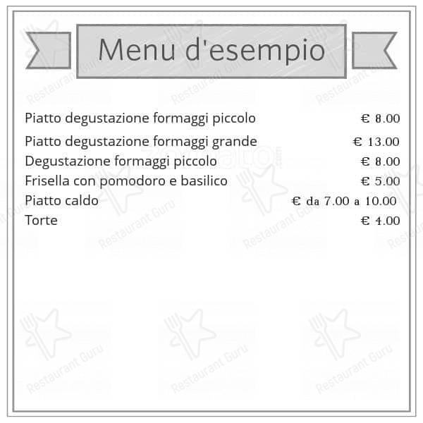 Menu di Vino al Vino 