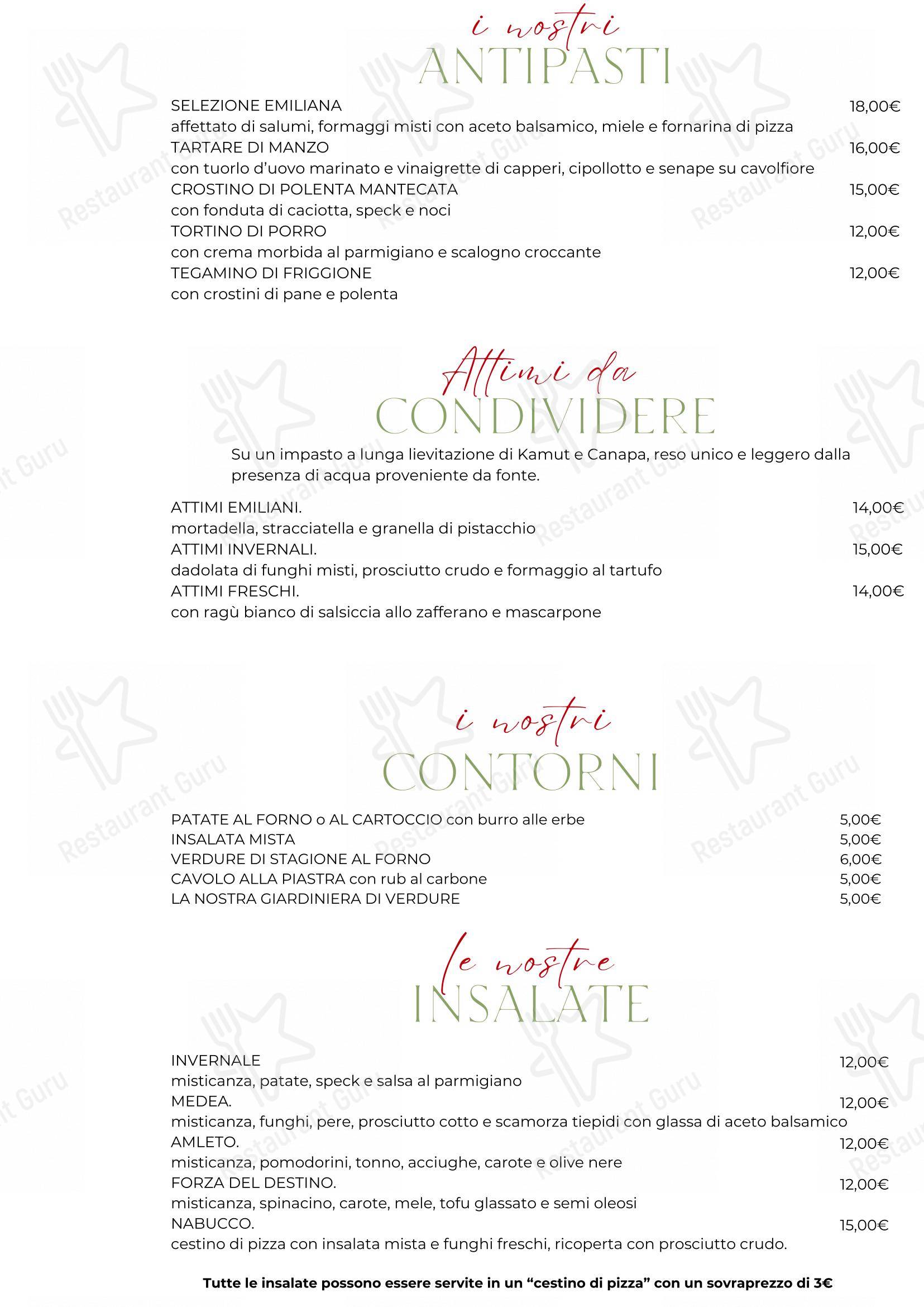 Vito a San Luca in Bologna - Menu