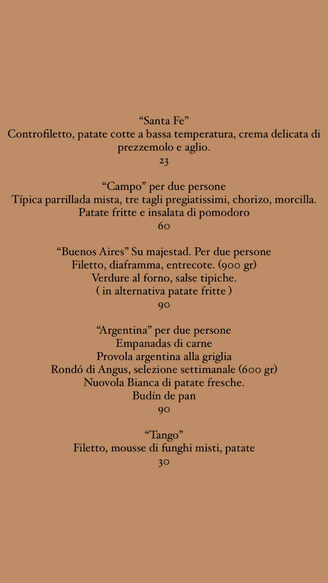 Menu de Voltejo