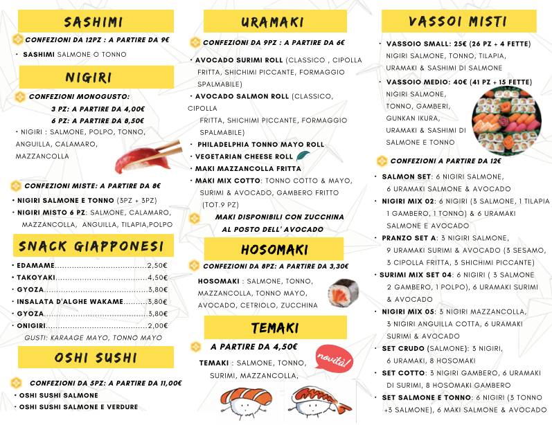 Menu di WARAI SUSHI Chieri 