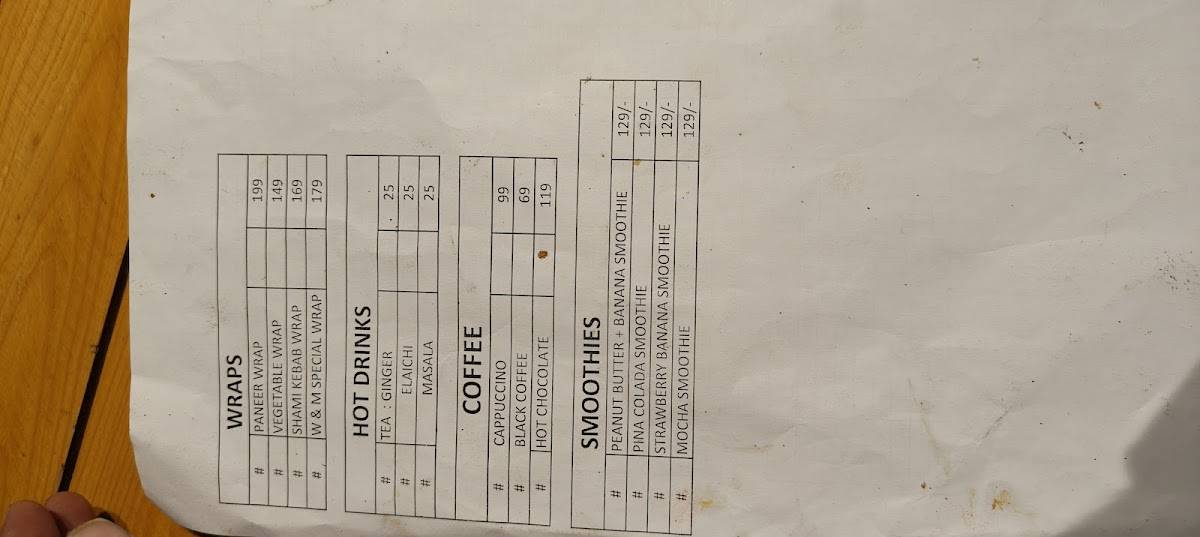 Waffles & More menu