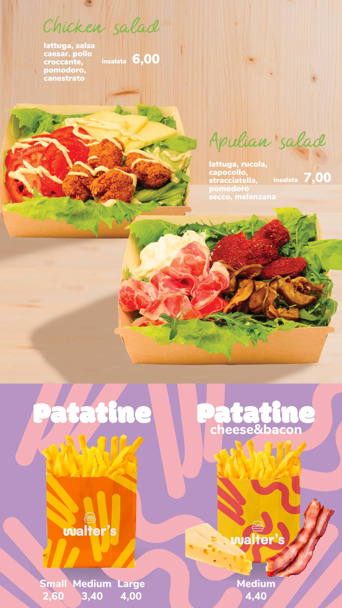 Menu de Walter's Corato