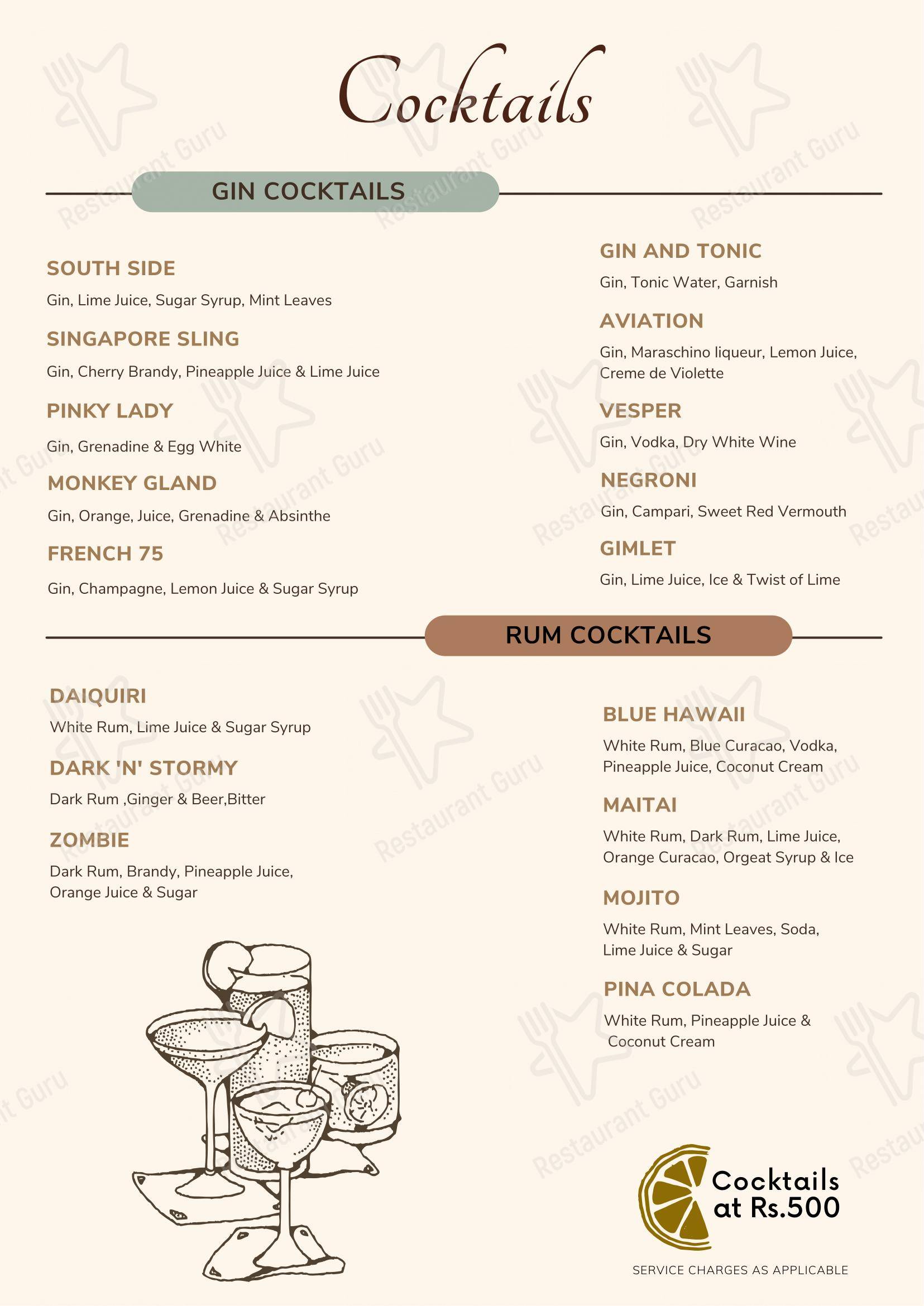 Way To Fly Restopub Pubs near me in Pondicherry Dance Floor DJ Nights Best Nightlife in Pondicherry Nightclub in Puducherry - Menu bar