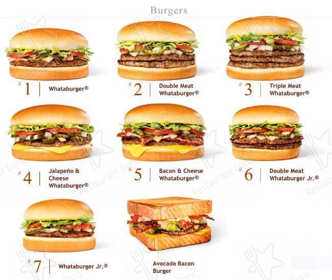 Whataburger menu