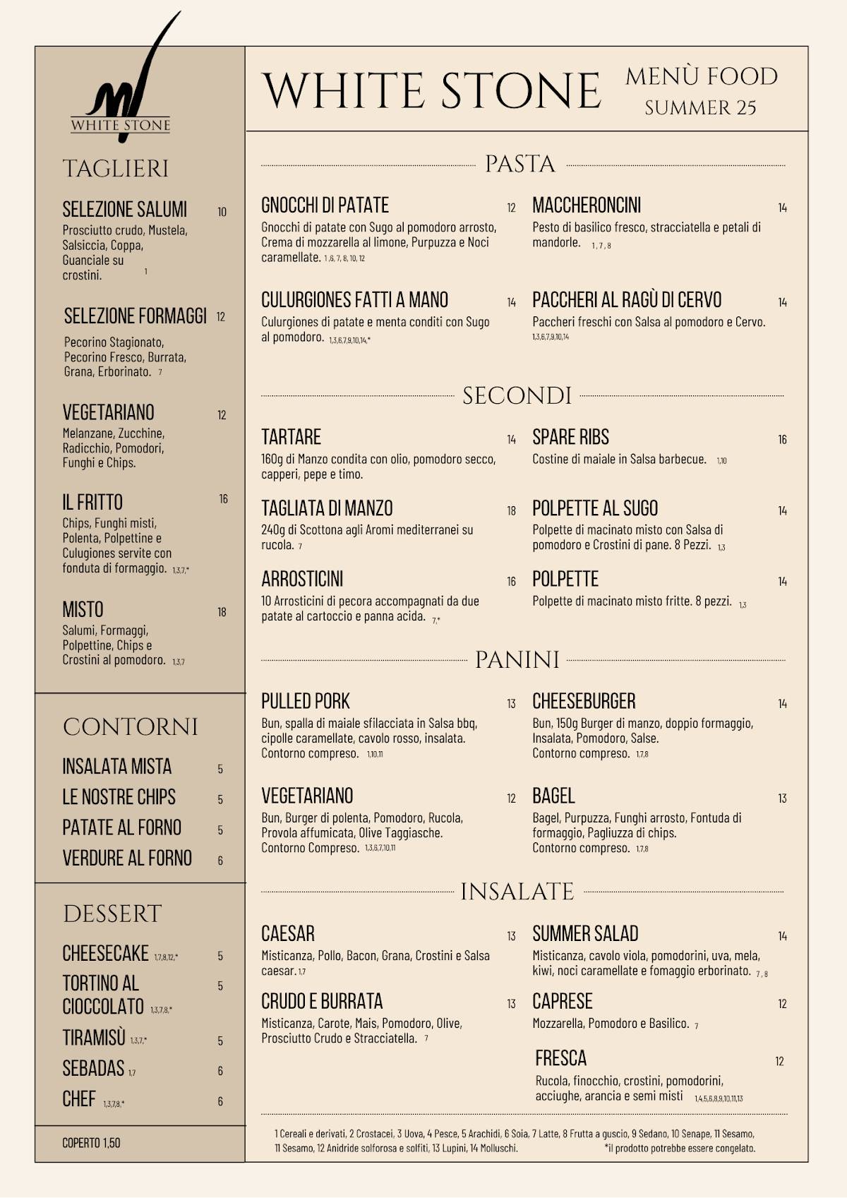 Menu di White Stone 
