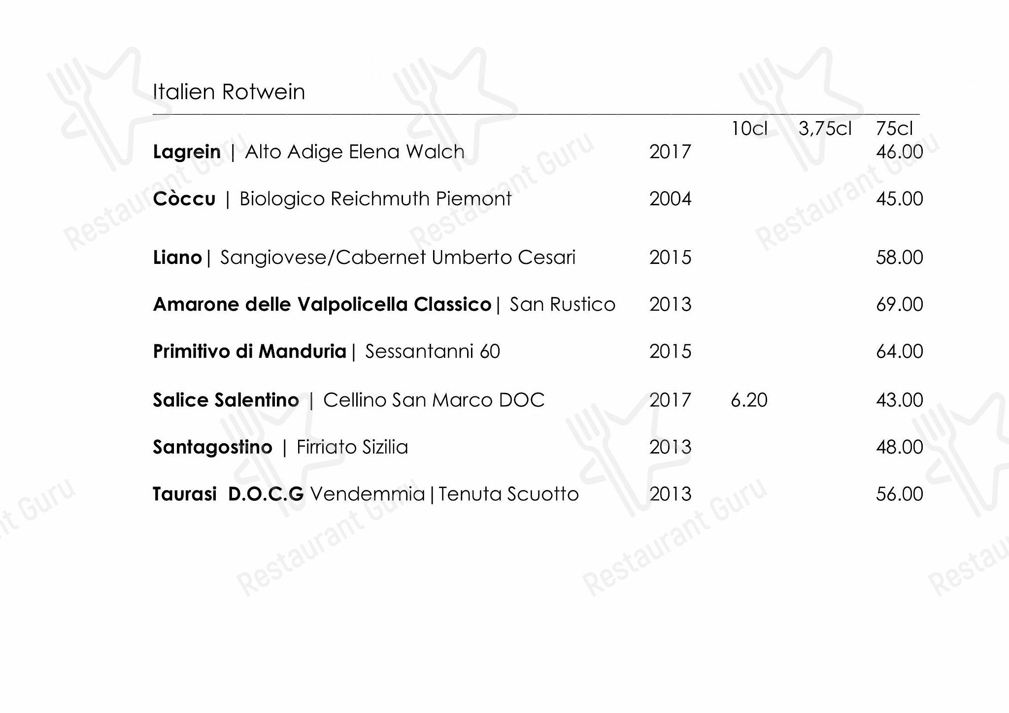 Dinner Menu per Wilder Mann Sursee AG ristorante