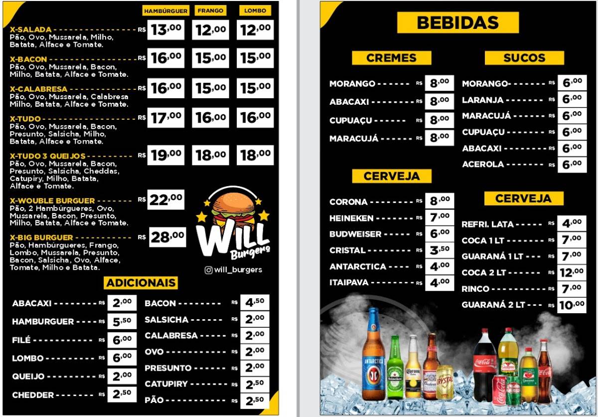 Will Burger cardápio