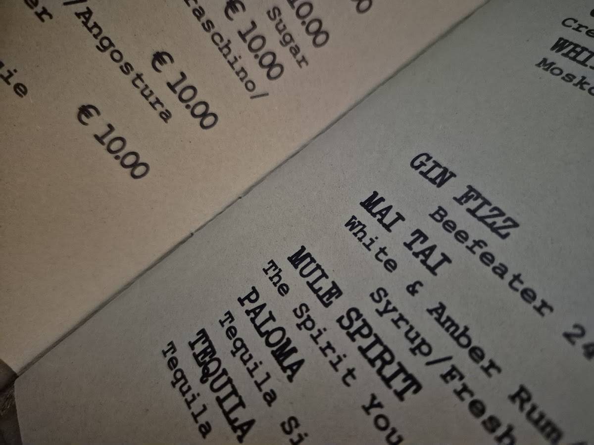 Menu di Wilson the Awerican bar 