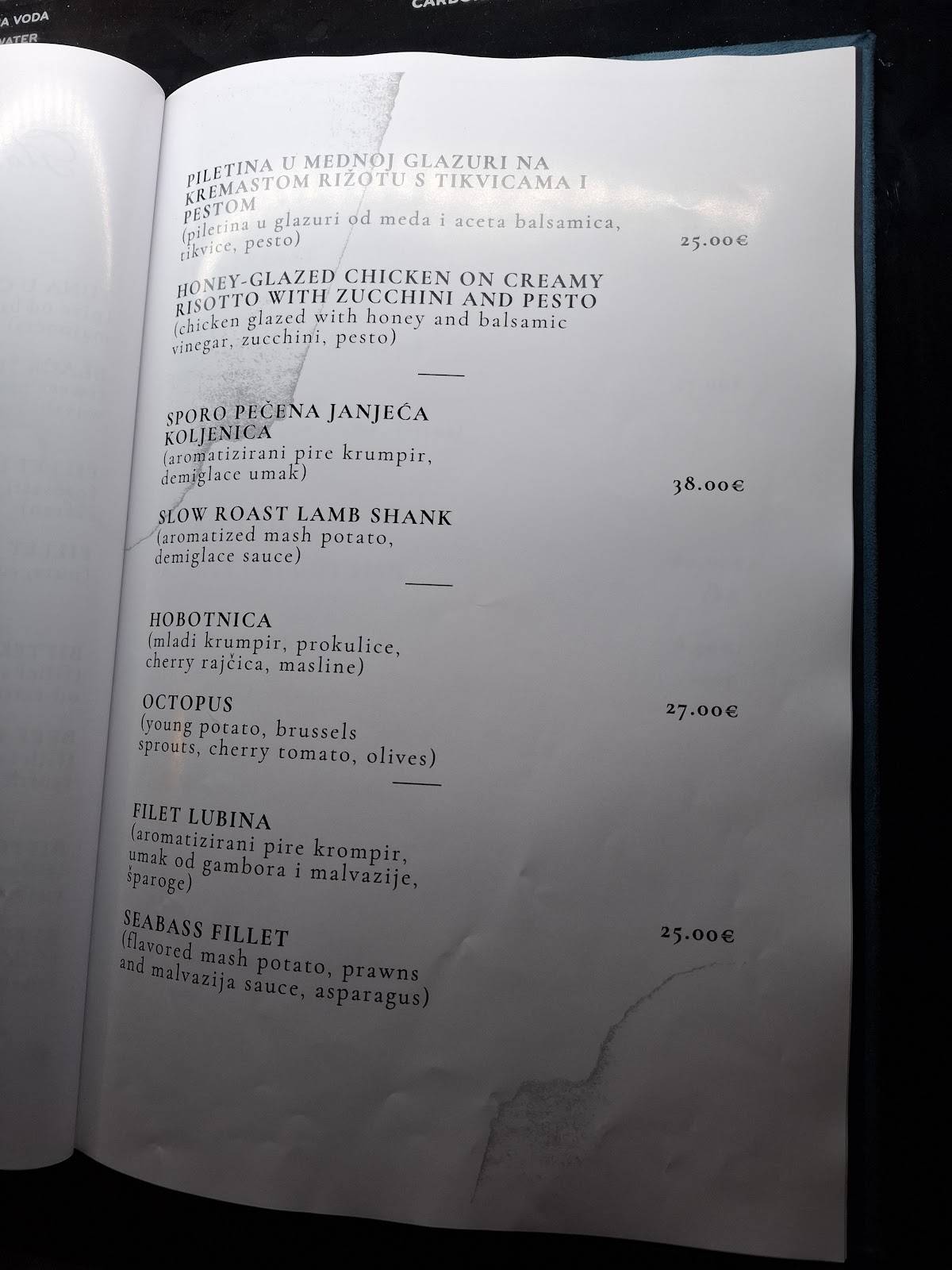 Menu di Wine and Restaurant Castellum 