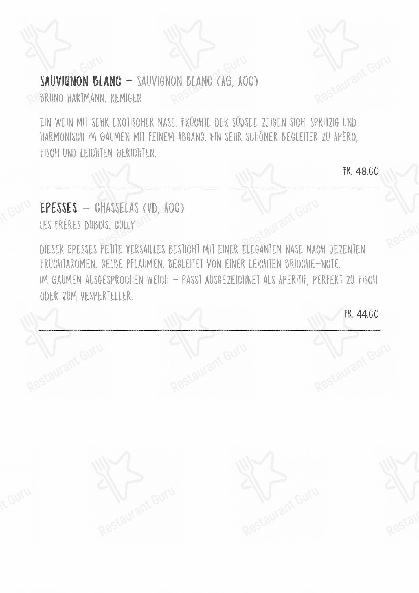 Menu di Restaurant Rütihof, Gränichen - piatti e bevande