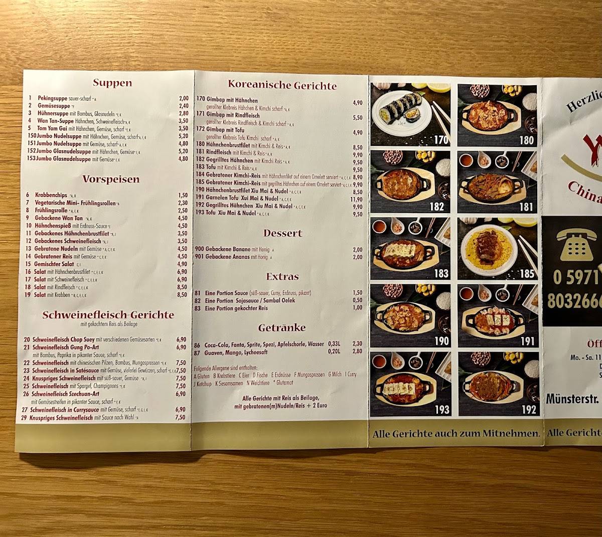 Menu de Wok