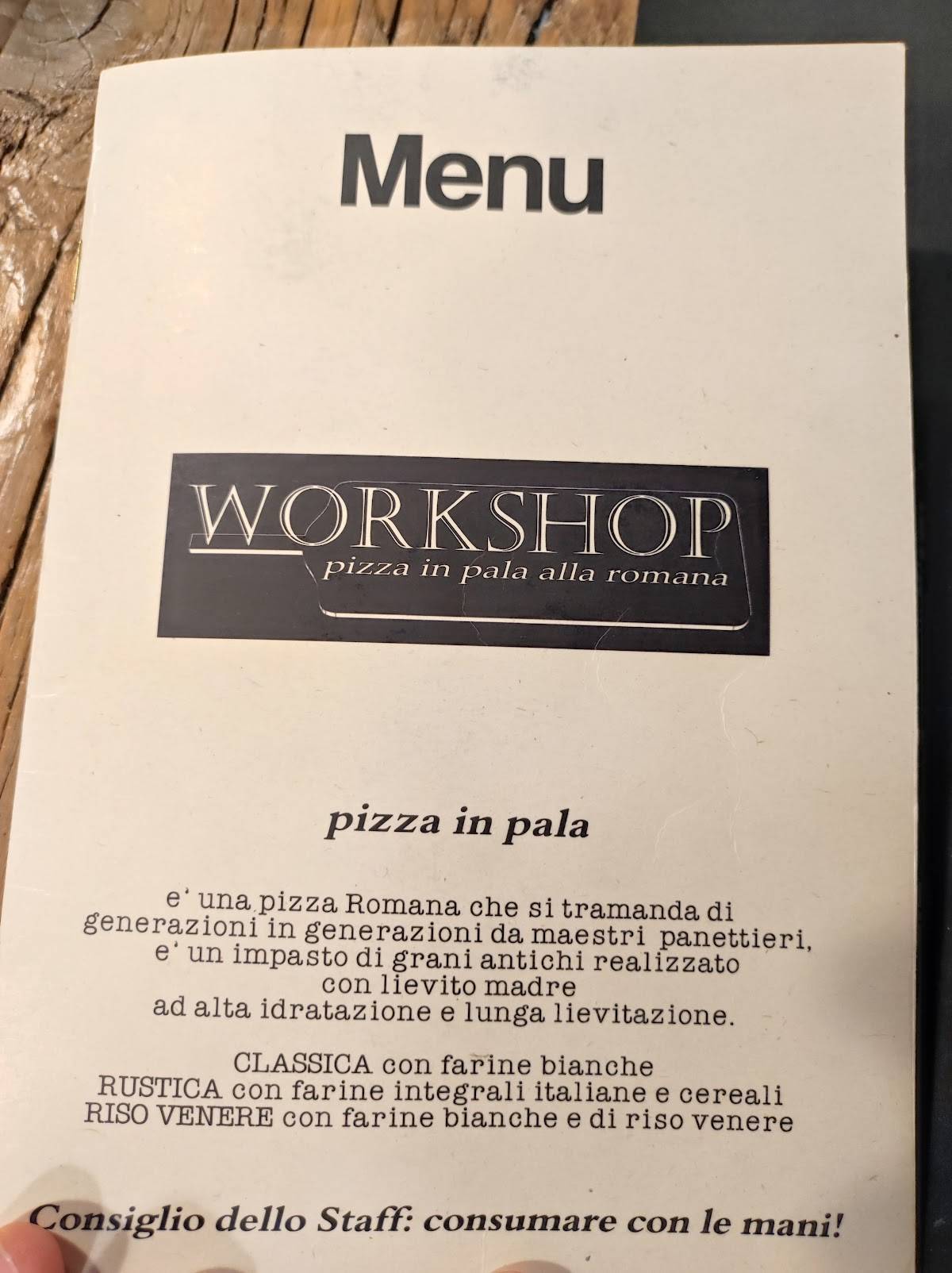 Menu di Workshop 