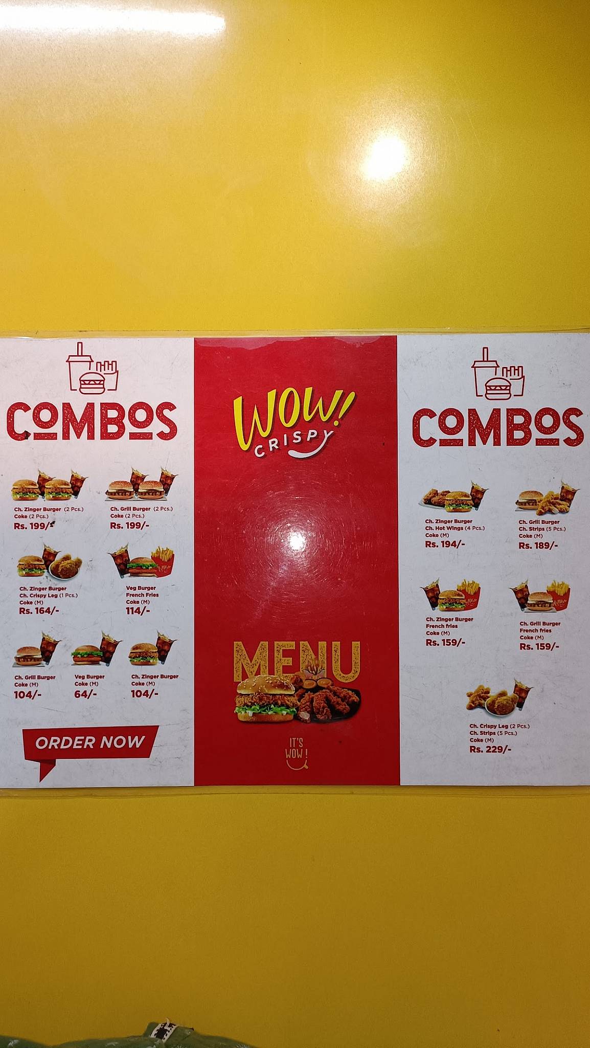 Wow Crispy menu