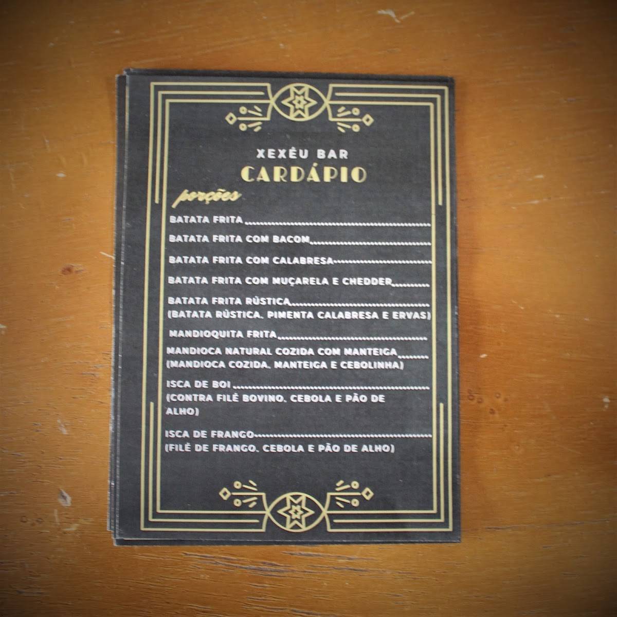 Xexéu Bar cardápio