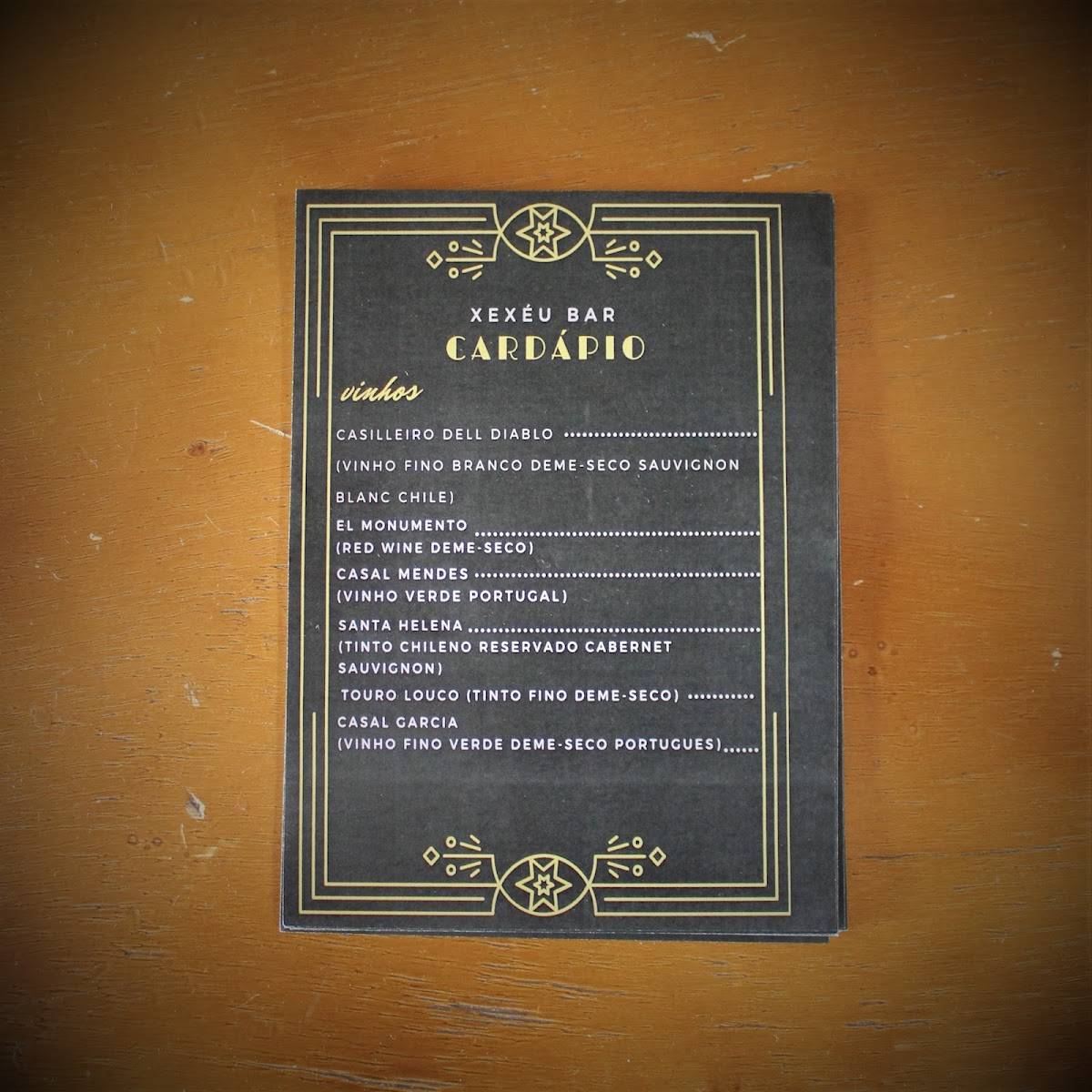 Xexéu Bar cardápio