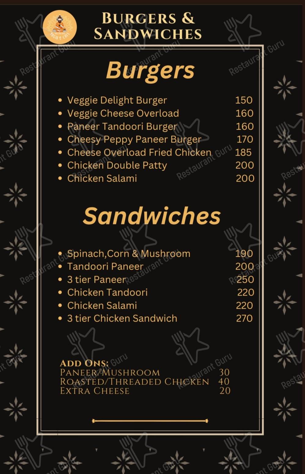 Yogik's Cafe & Diner menu