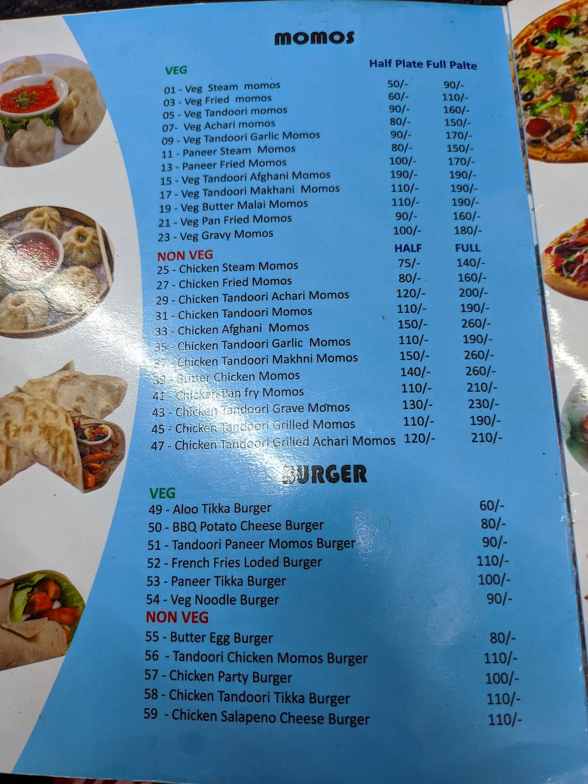 Z Black Cafe Centre Point menu
