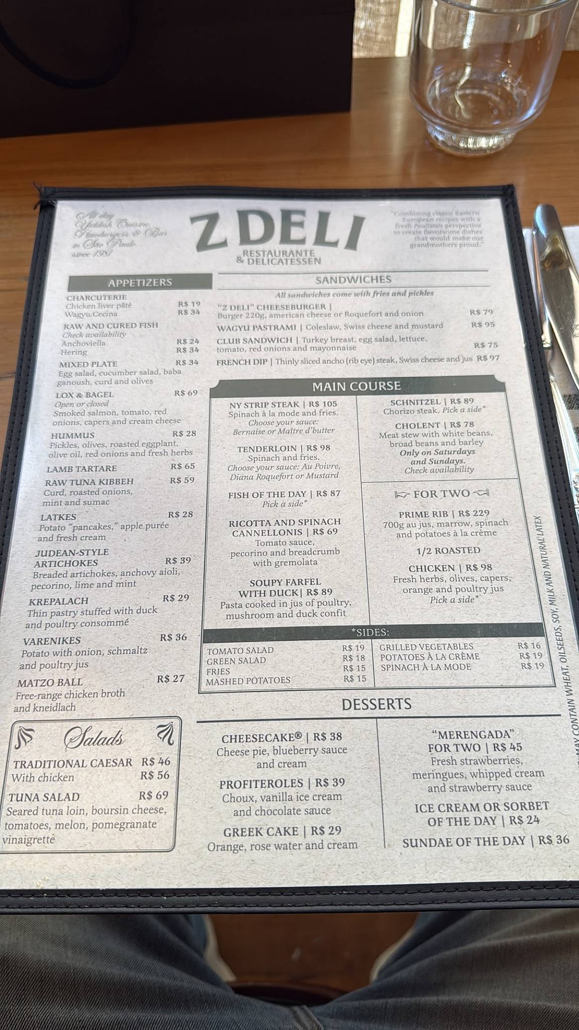 Z Deli Restaurante & Delicatessen cardápio