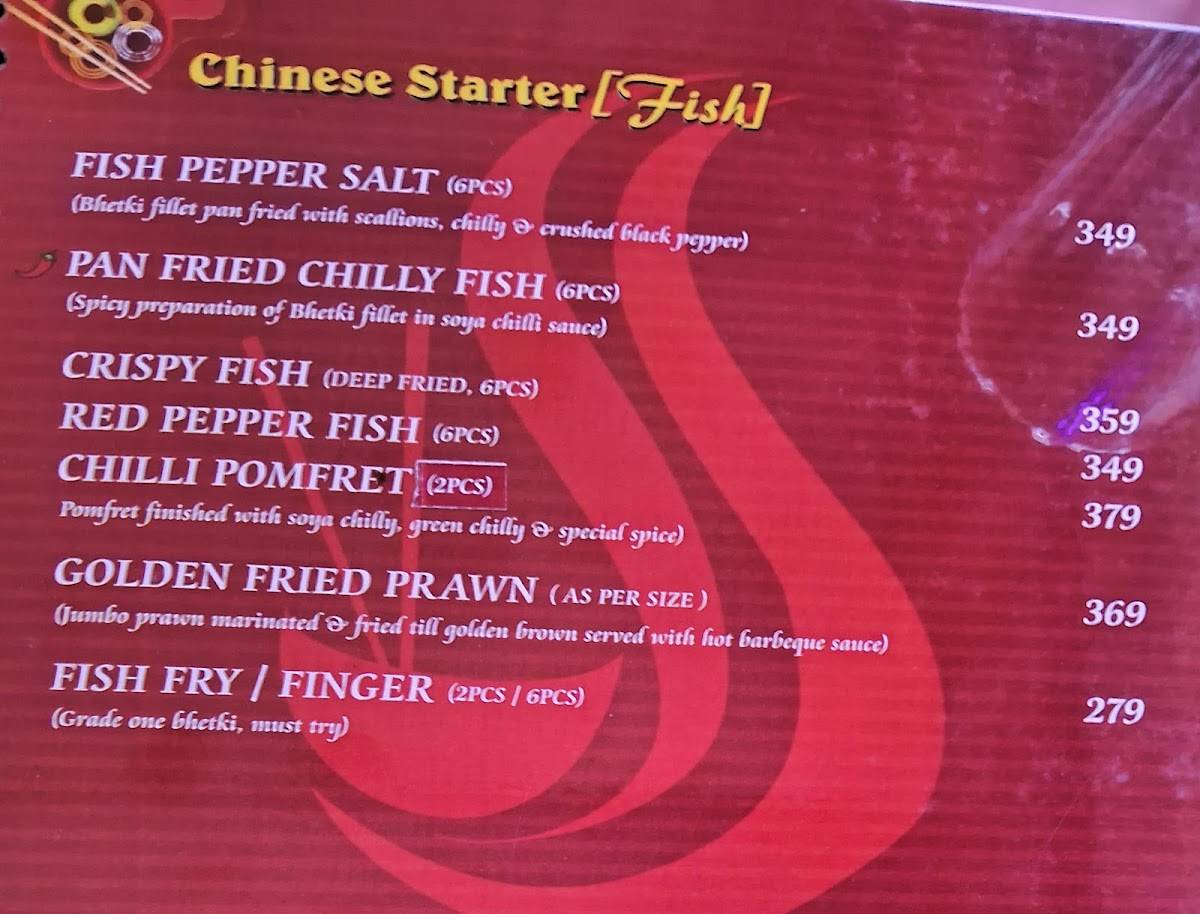 Zafran Restaurant menu