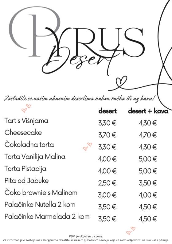 Menu di Restoran Pyrus 