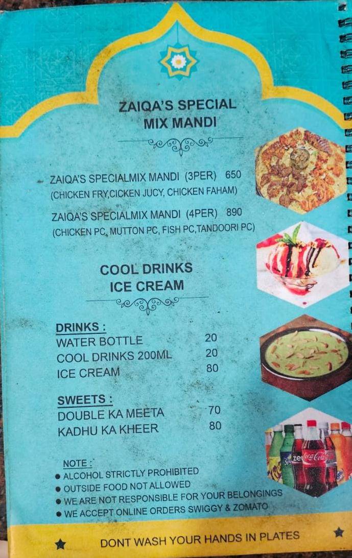 Zaiqa Food Court - Godavarikhani City menu