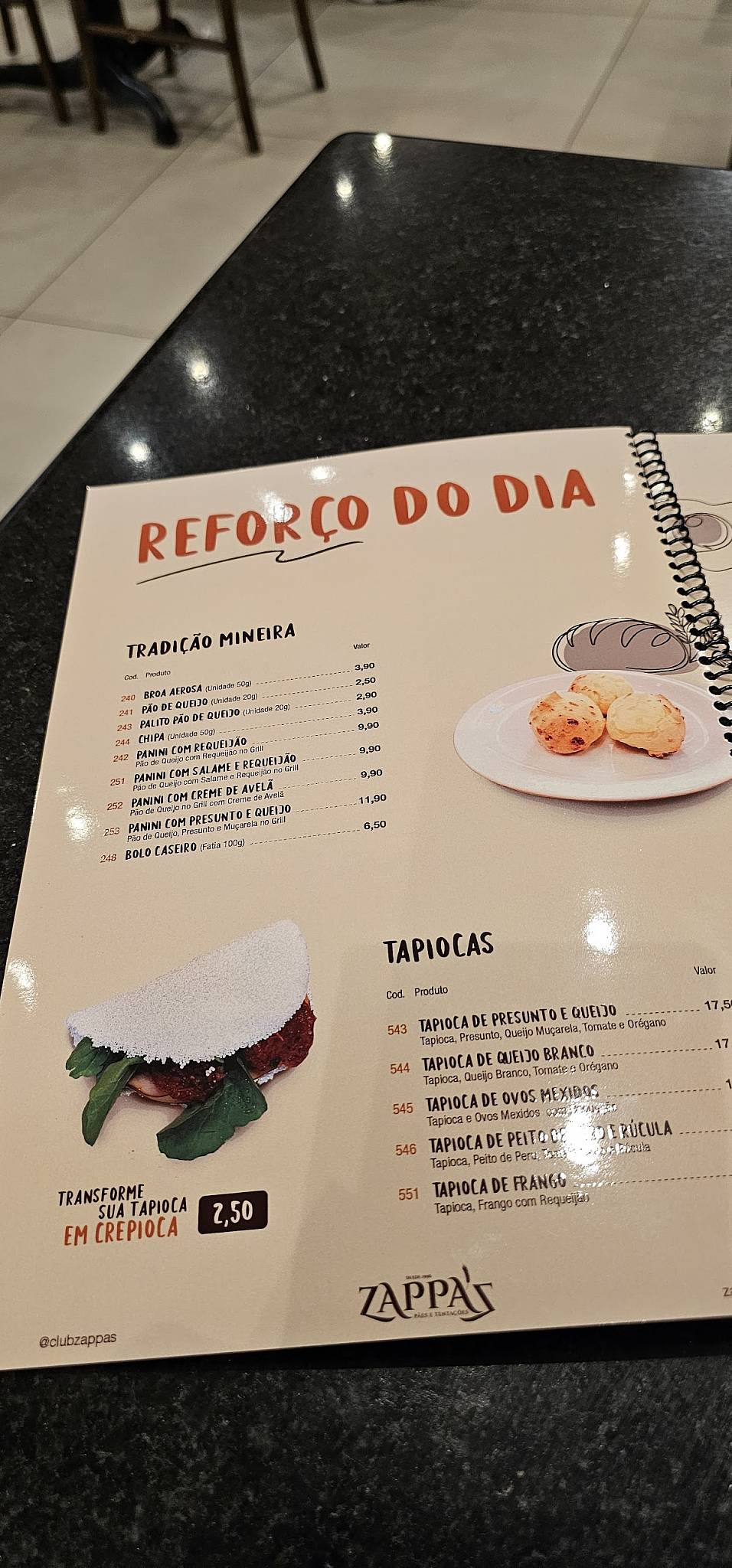 Zappa's Pães e Tentações - Bady cardápio