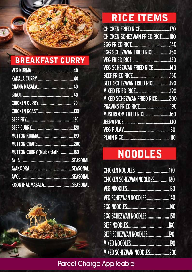 Zoe's menu