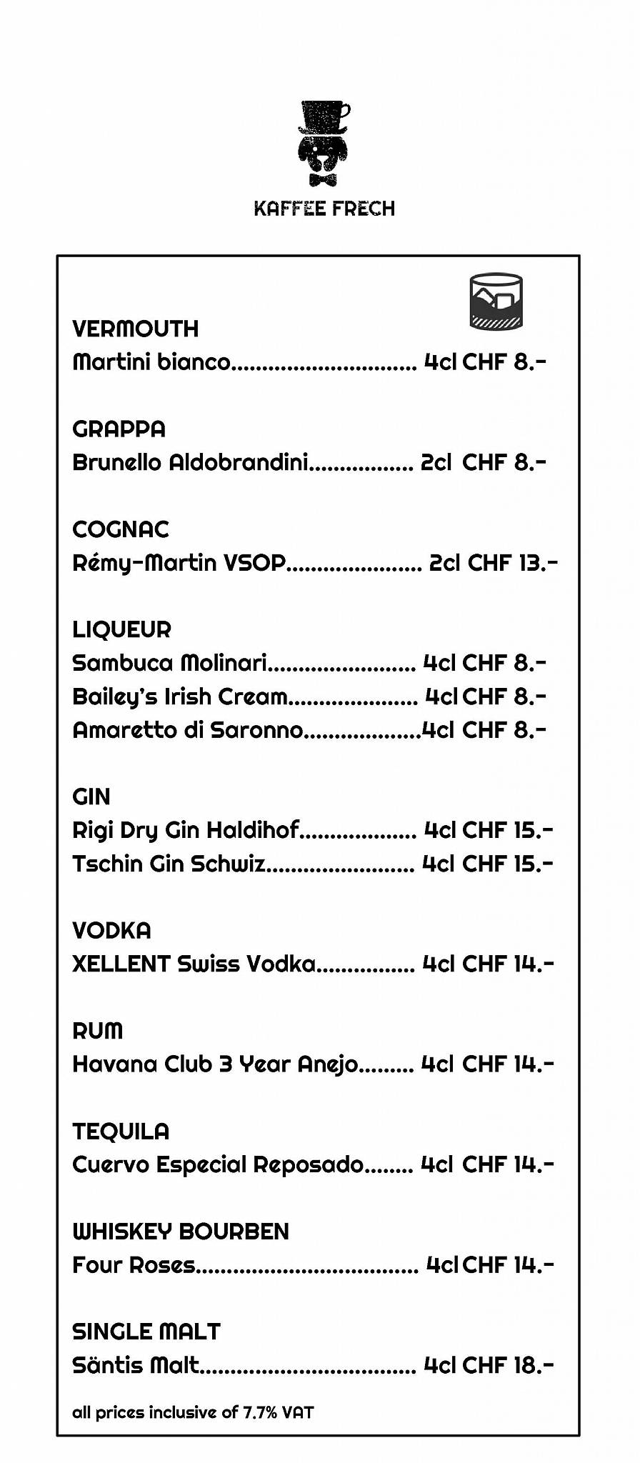 Menu di Kaffee Frech 