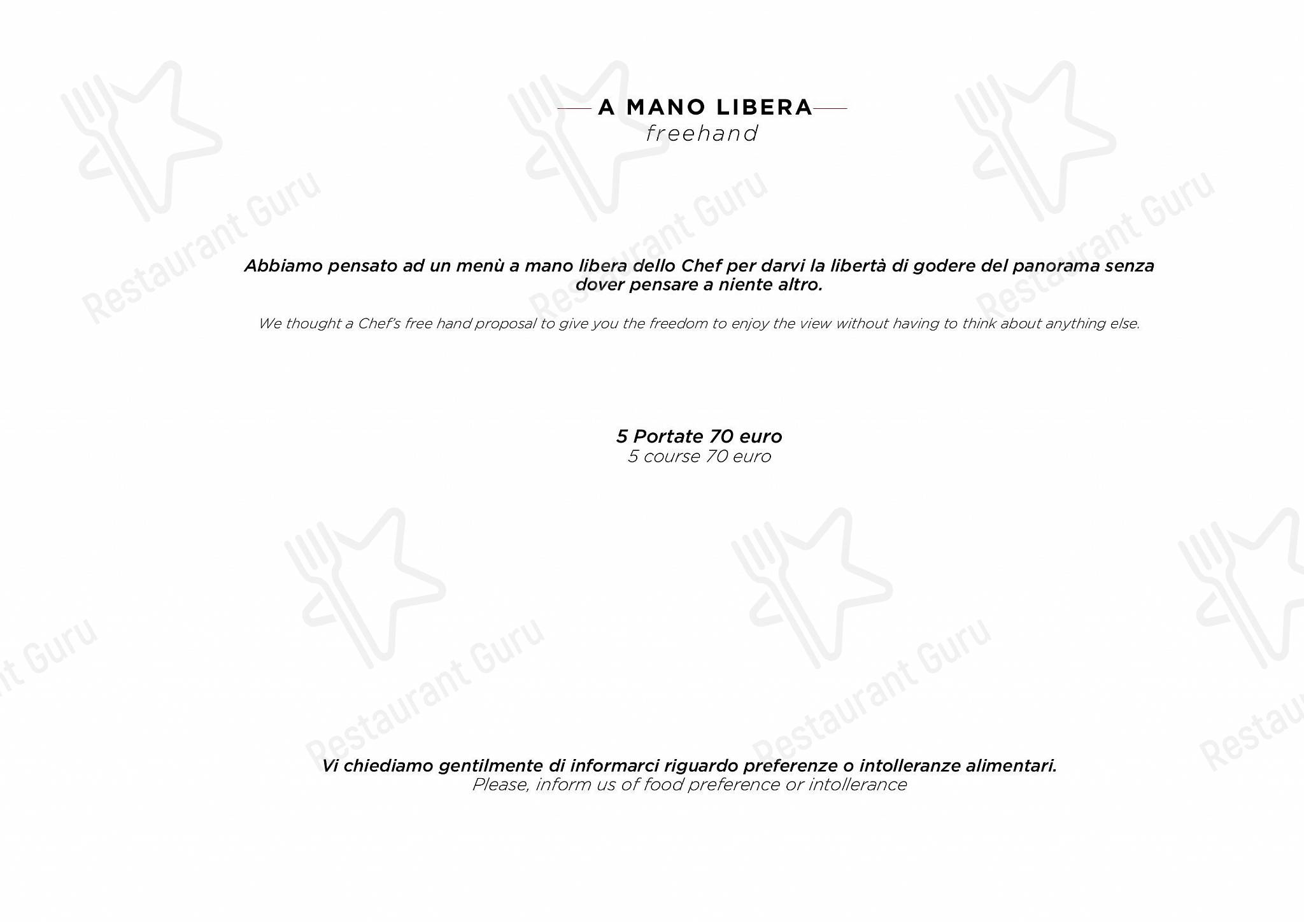 Menu pour AcquaRoof Terrazza Molinari, Bistrot di mare - Wine Menu
