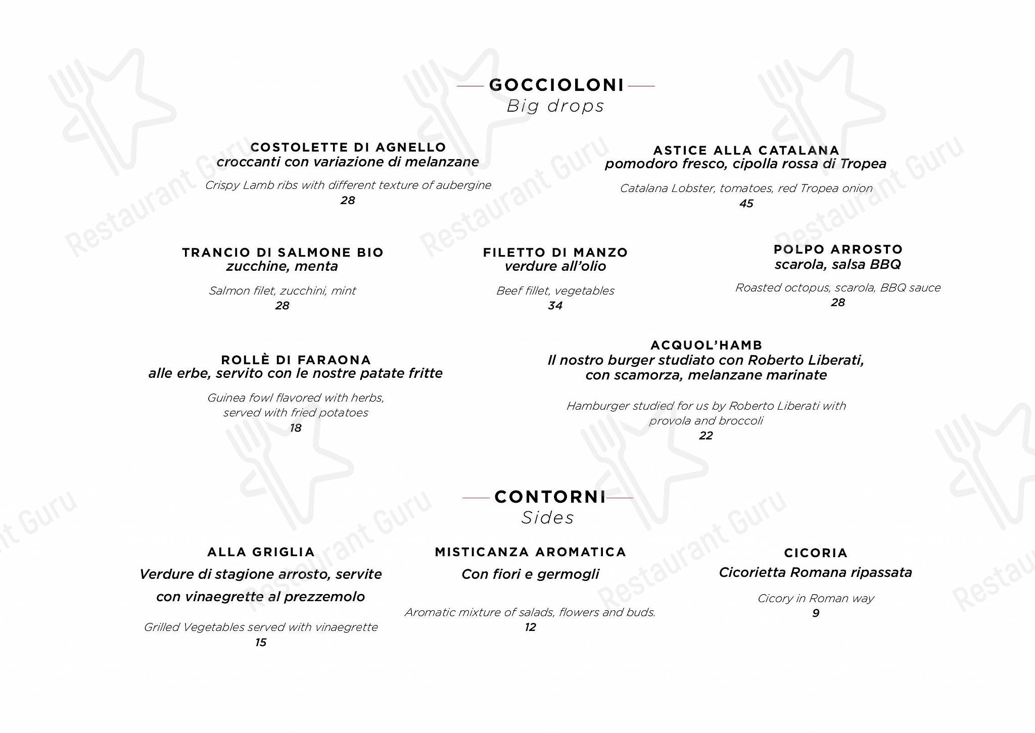 Wine Menu pour AcquaRoof Terrazza Molinari, Bistrot di mare restaurant