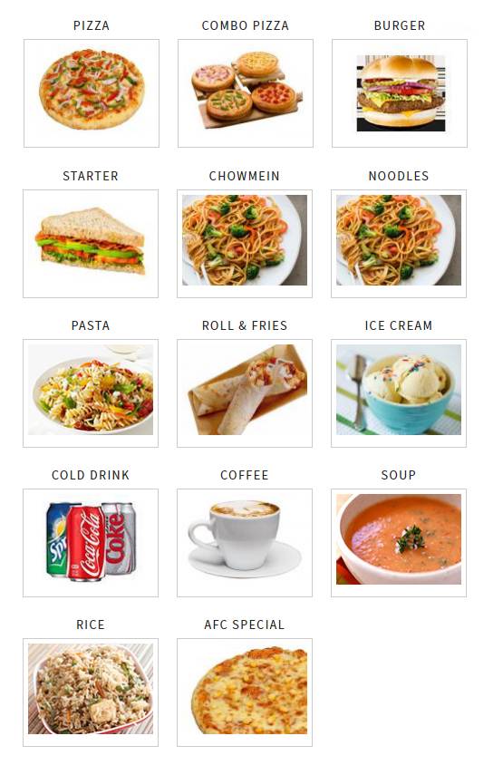afcindia menu
