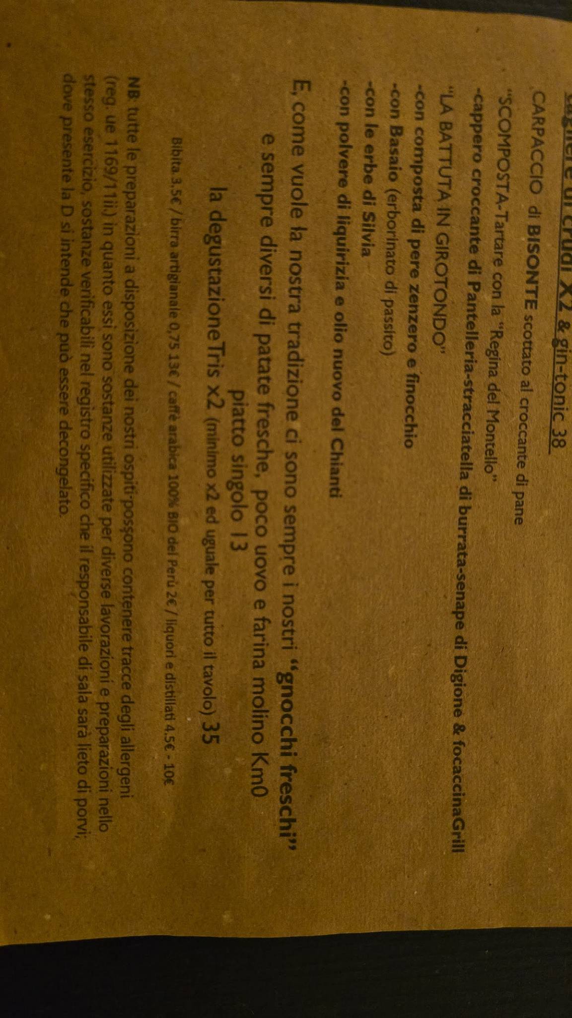 Menu di Al Bronser Osteria 
