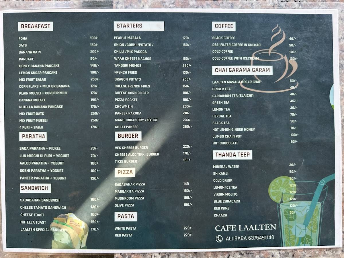 Cafe Laalten Jodhpur menu
