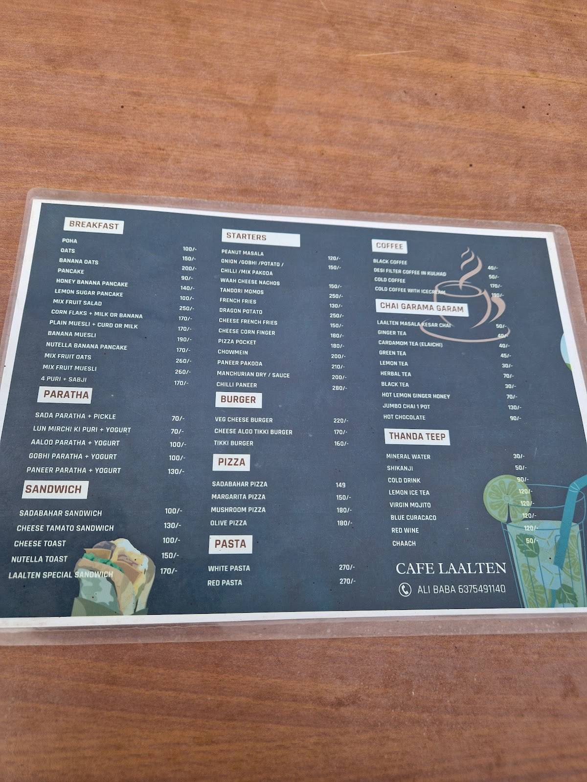 Cafe Laalten Jodhpur menu