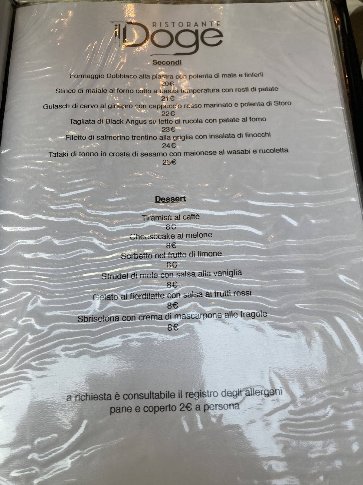 Menu di Ristorante Il Doge 