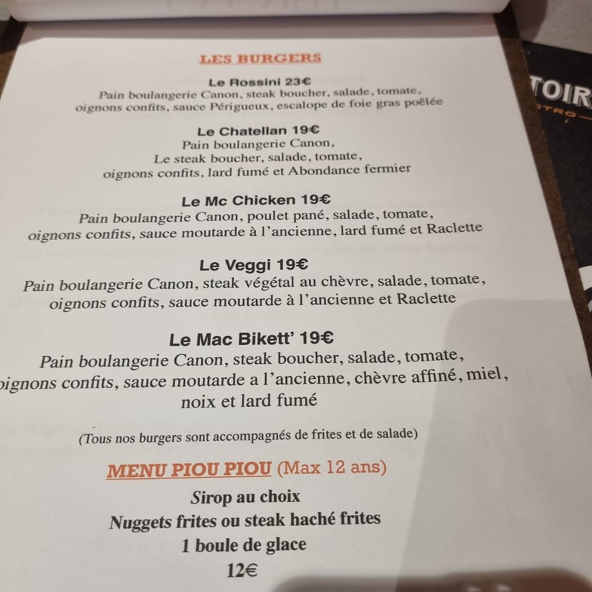 Menu de Le Comptoir Café Bistro