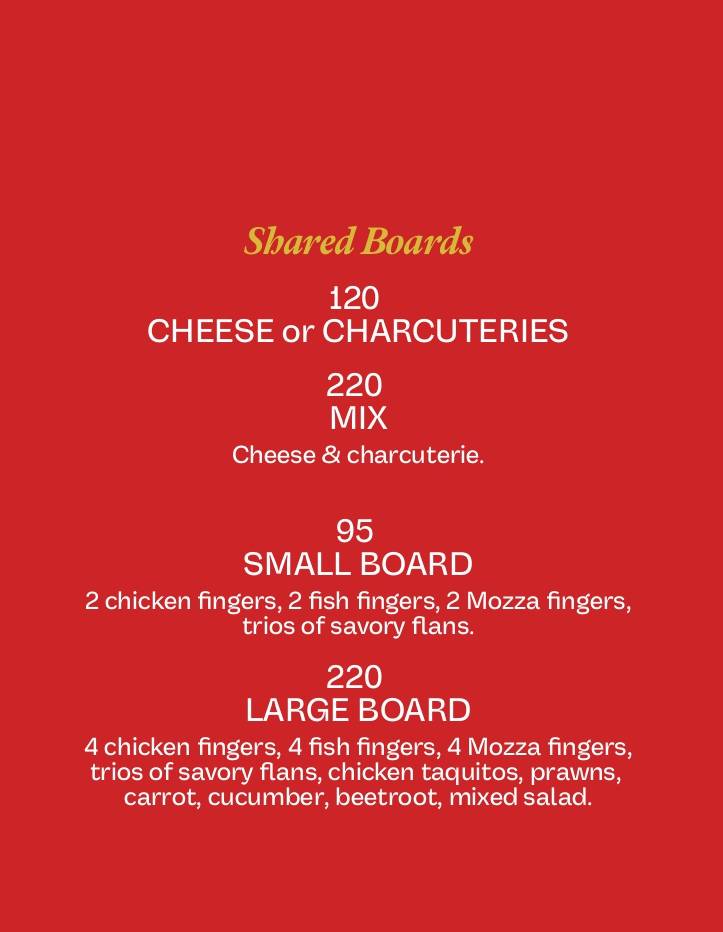 Menu de L'ENVERS Electro Bar Marrakech