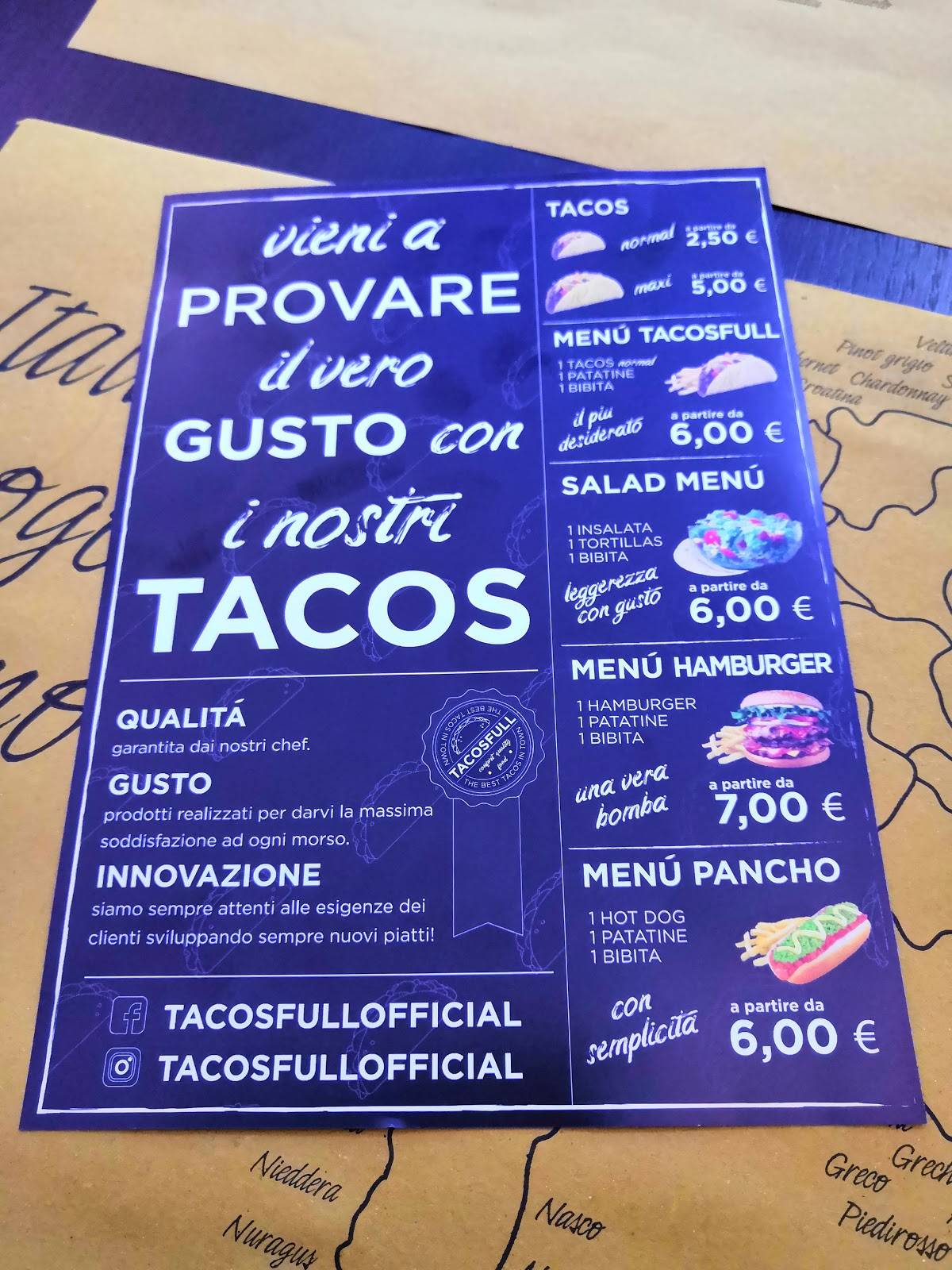 Menu di Ristorante mr.taco 
