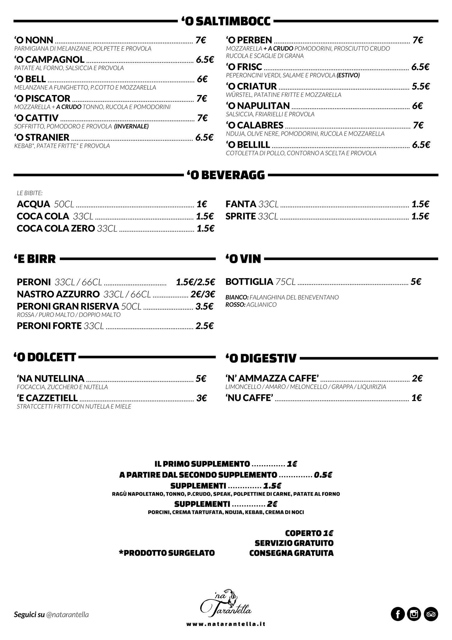 Menu di ' Na Tarantella 