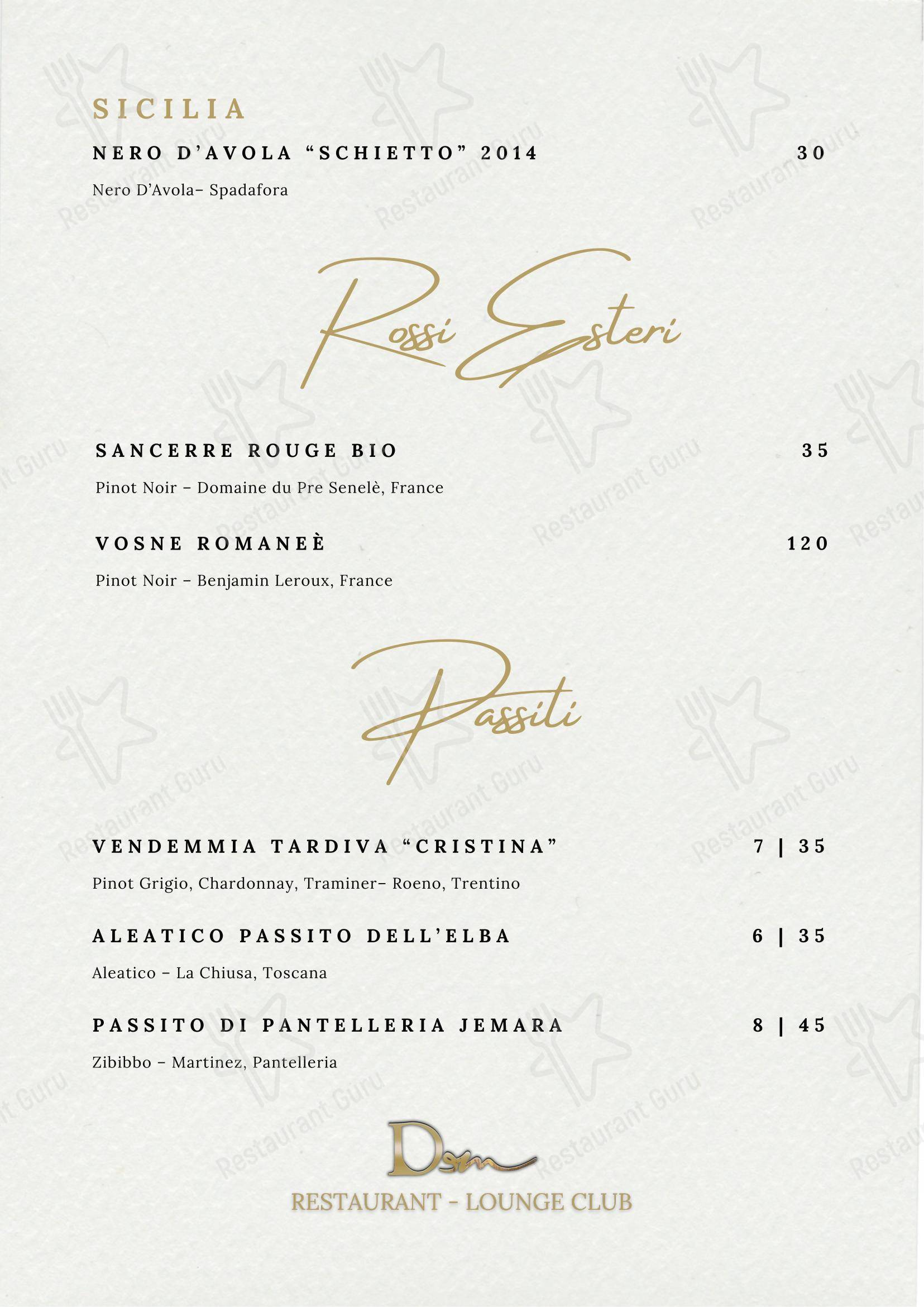 DeM Pavia - Ristorante e Lounge Bar in Pavia - Dinner Menu