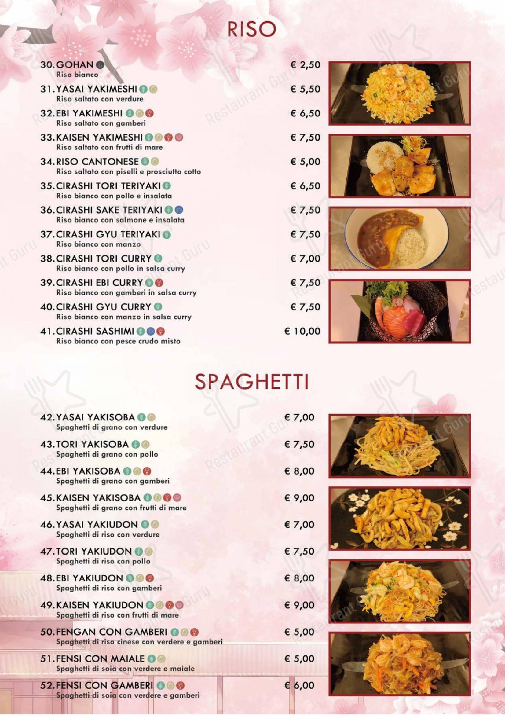 Menu bar per Ristorante Fuji 2 in Ravenna