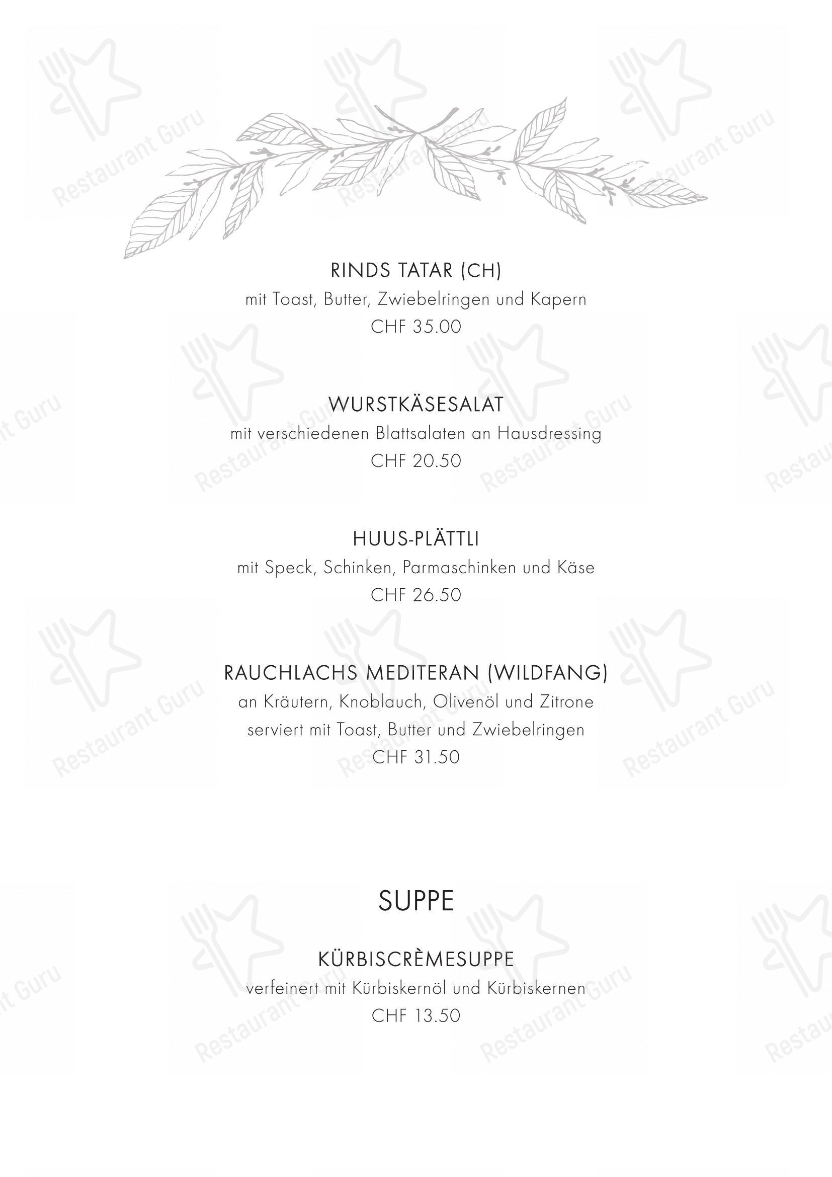 Menu bar per Gasthaus Alp Scheidegg ristorante