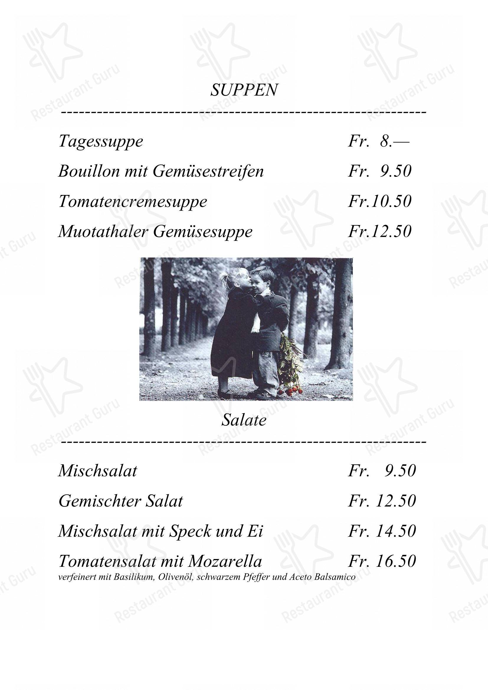 Menu di Gasthaus Post - 菜单