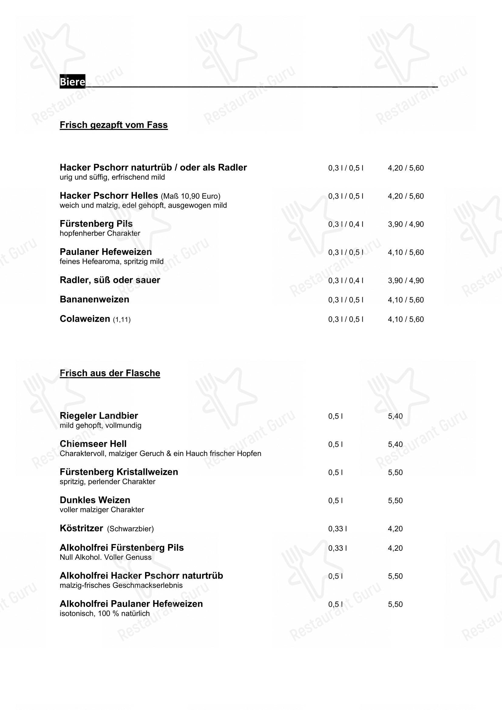 Gaststätte Paradies dans Fribourg-en-Brisgau - Menu