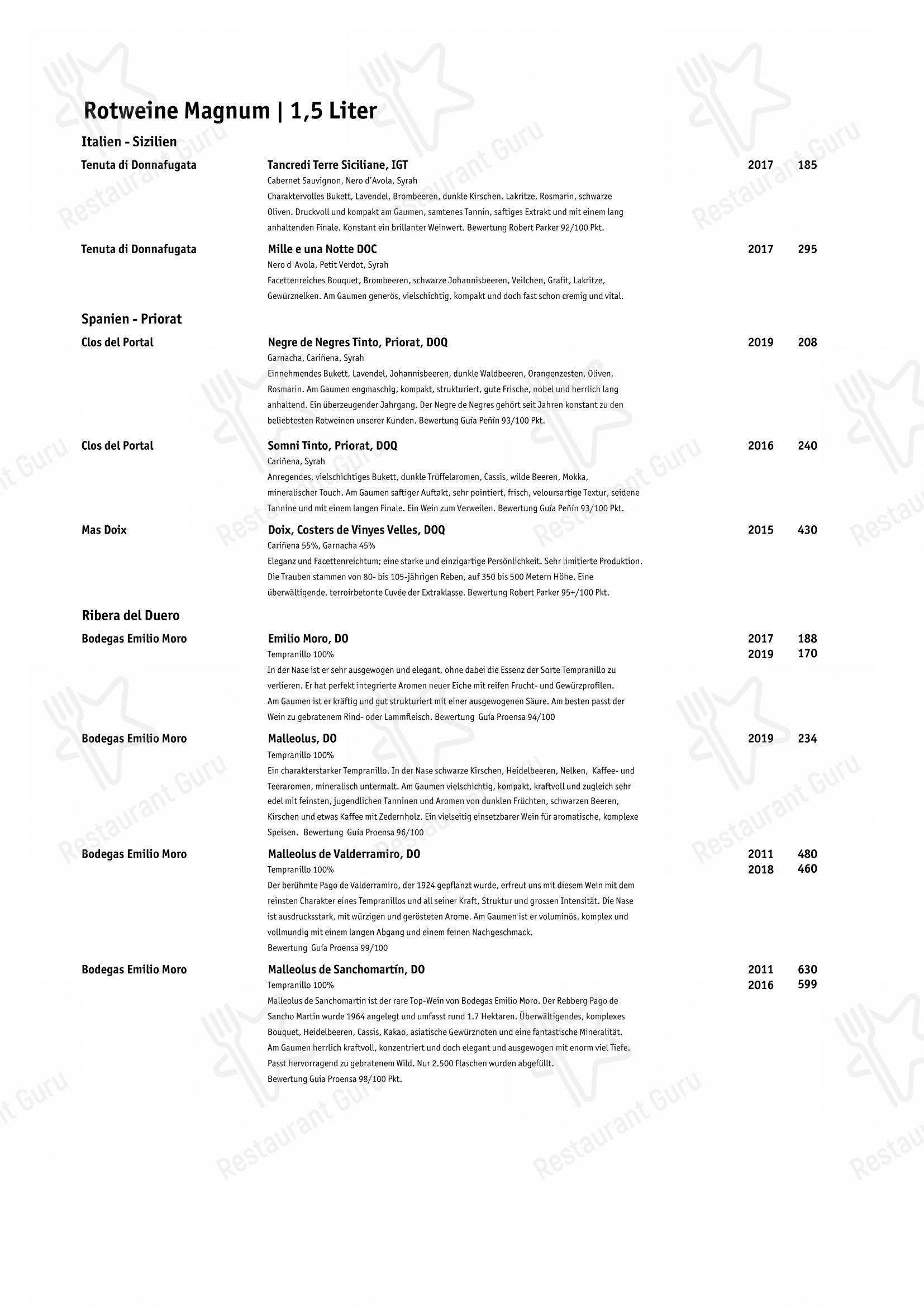 Gourmet Restaurant Guarda Val in Lantsch/Lenz - Menu bar