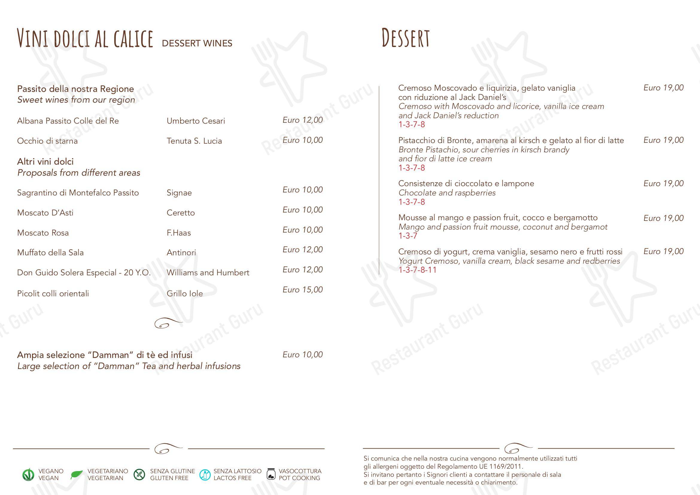 I Carracci in Bologna - Dinner Menu