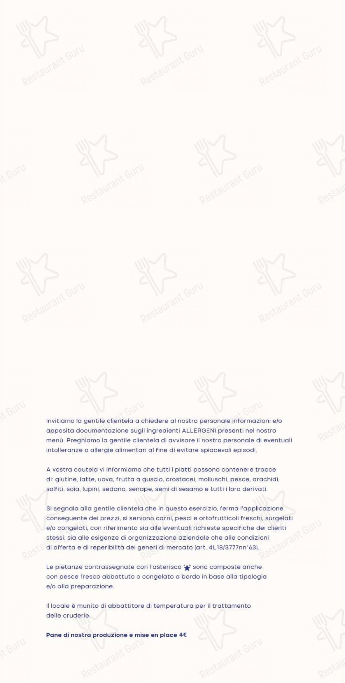 Menu bar per Le Milton Beach in Rimini