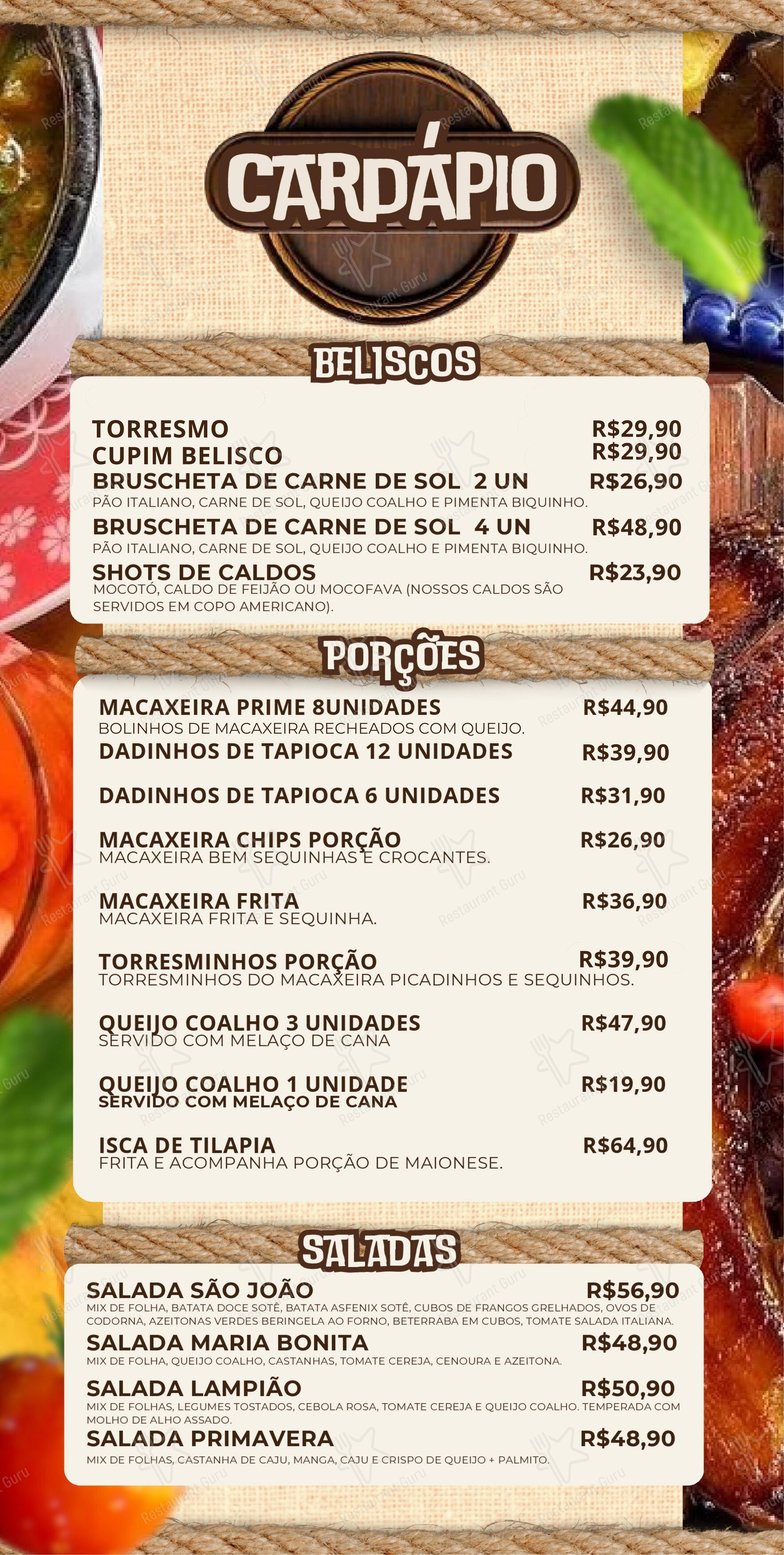 Macaxeira Restaurante & Cachaçaria em Guarulhos - Menu bar